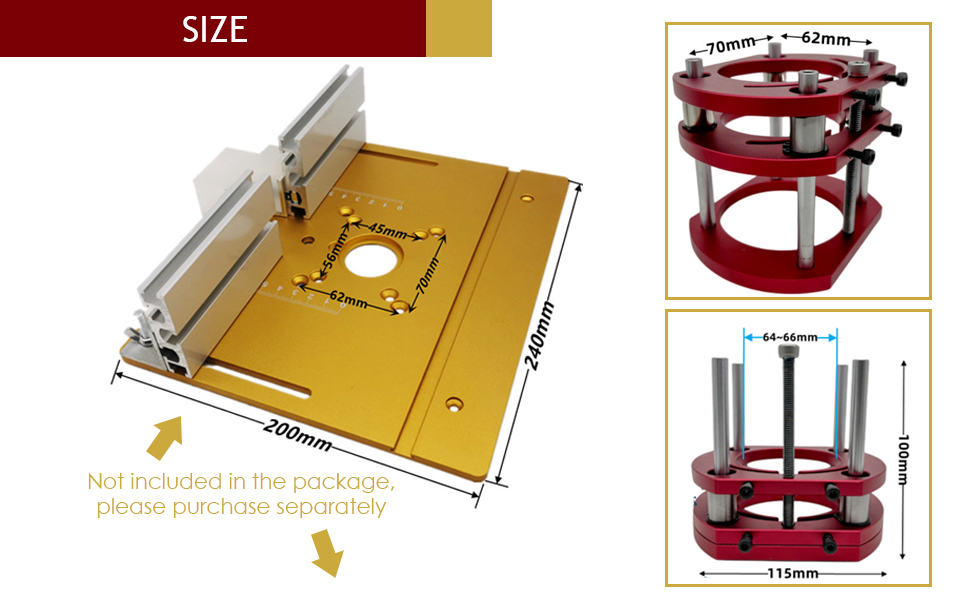 Router Lift, Metal Router Lift System for Router Table Saw Insert Base
