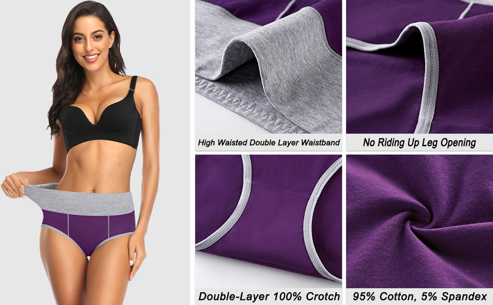 High waisted tummy control panties for women