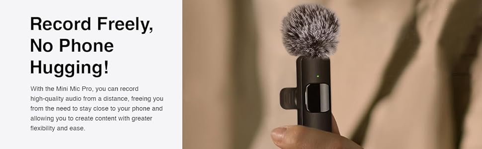 Wireless Microphone for iPhone, bluetooth microphone, mic, iphone microphone for video recording