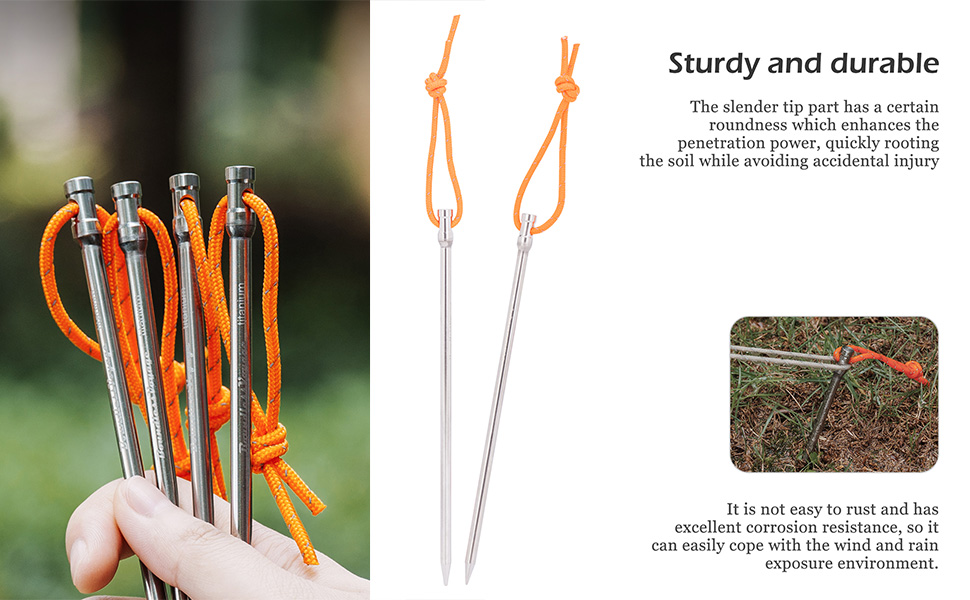 Titanium Alloy Pegs 16.5cm Camping Tent Stakes Portable Tent Nails for Picnic Hiking Backpacking