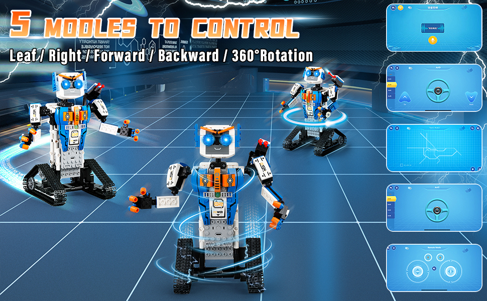 Amazon.com: STEM Robot Building Kit, App & Remote Control Robot ...