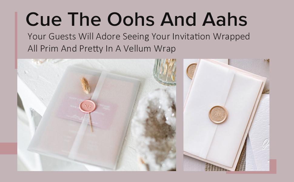 100 Pack PreFolded Vellum Jackets for 5x7 Invitations