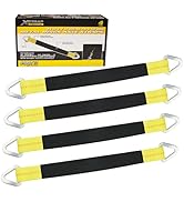 XSTRAP STANDARD 4 Pack of 24 x 2" Axle Strap with Protective Sleeve and D-Ring for Securing Car T...
