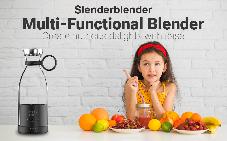 Slenderblender Portable Fruity Bullet Blender Personal Blender Bottle