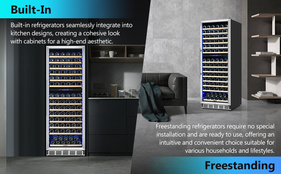 ●Nuwine Amazon.com: ORYMUSE Dual Zone Wine Fridge Freestanding 175