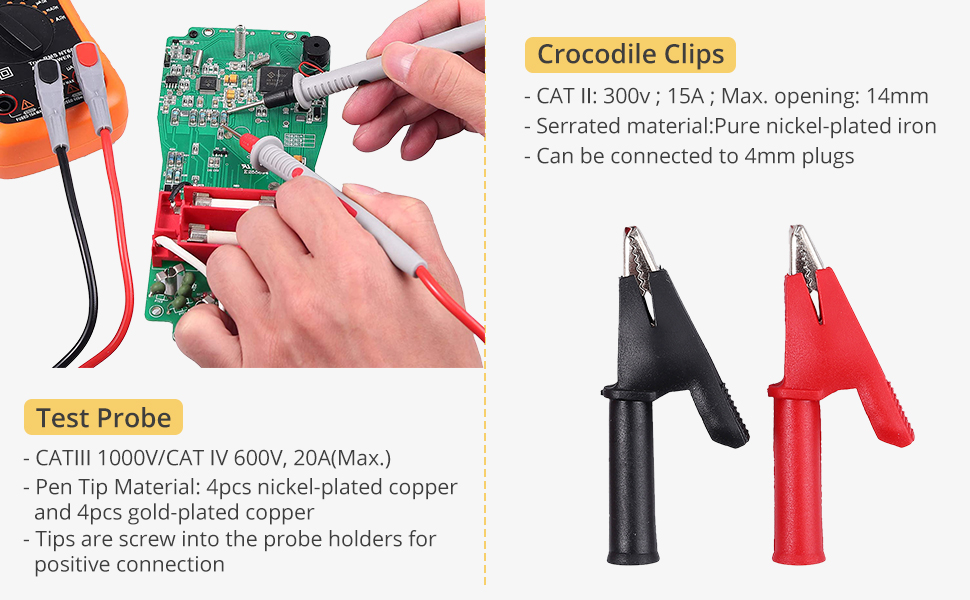 AMTOVL Multi Test Leads Kit, 21 in1 Electrical Multimeter Test Lead with Alligator Clips, Test