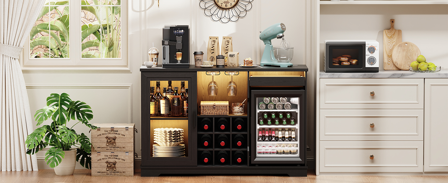 bar cabinet with fridge space