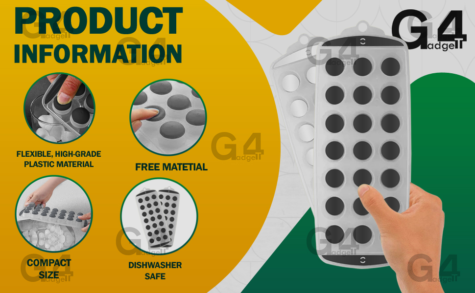 Ice Trays for Freezer with Lid and Flexible Silicon Botton