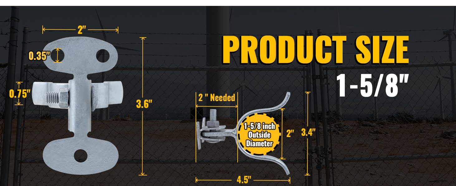 VIVIDA 15/8" Wall Mount Latch, Chain Link Fence Wall Mount