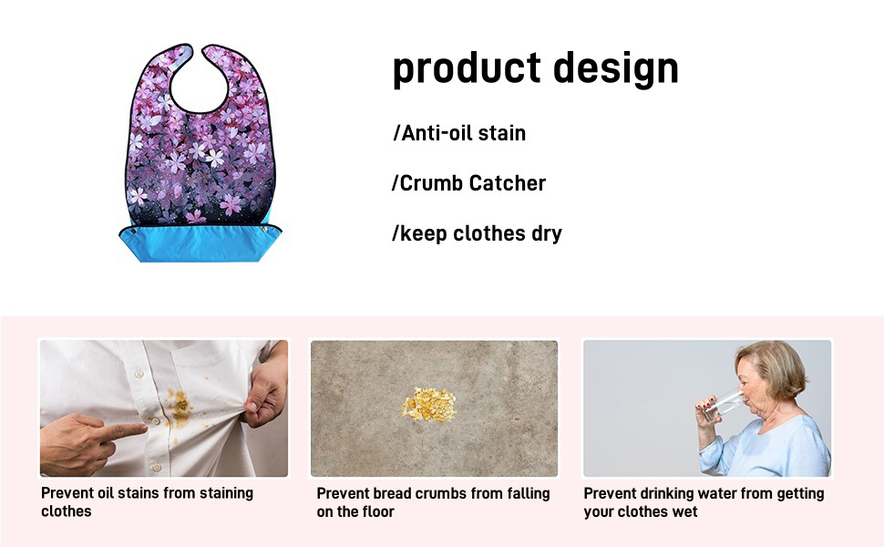 Clothing Protector With Crumb Catcher,anti-oil stain and keep clothes dry