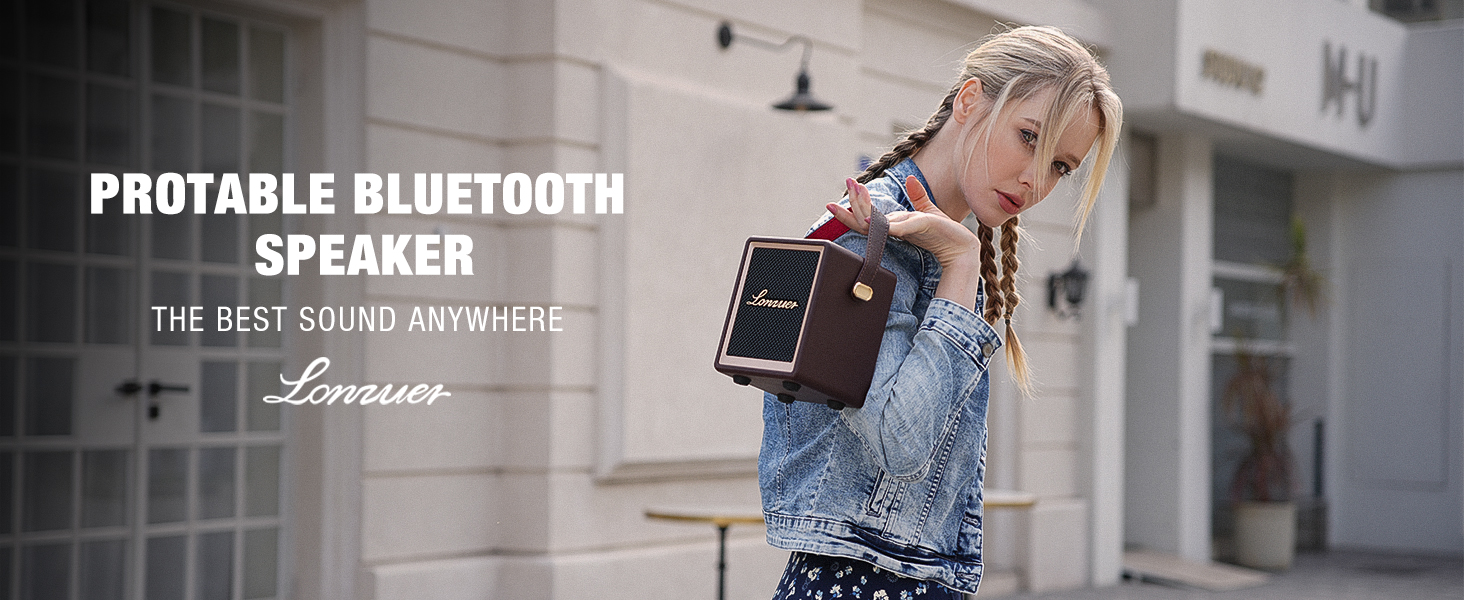 Lonzuer Action Wooden 5000mAh Super Loud Bass Vintage