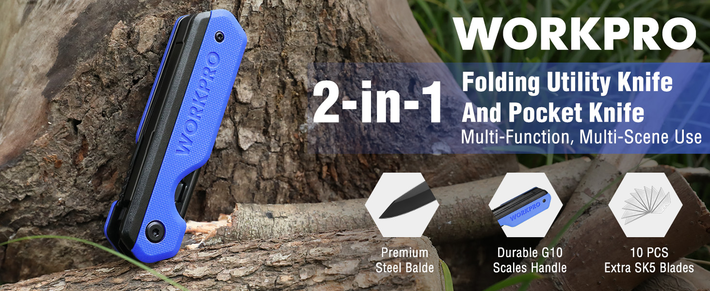 utility knife box cutter opener folding razor blade belt pocket heavy duty camping quick change