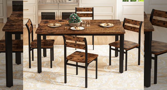 dining table set for 4 brown