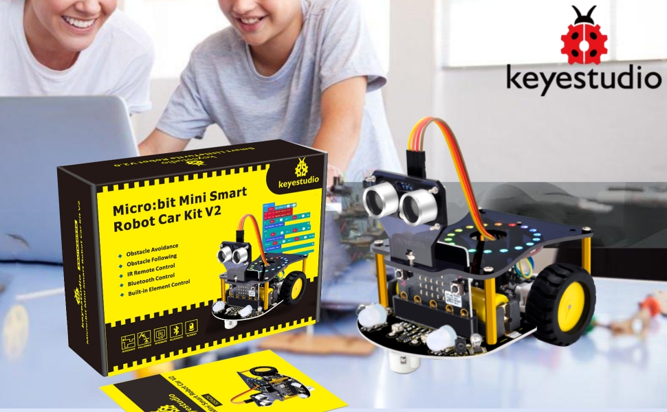 KEYESTUDIO BBC Micor:bit Robot Car Kit Intelligent Programmable pour ...