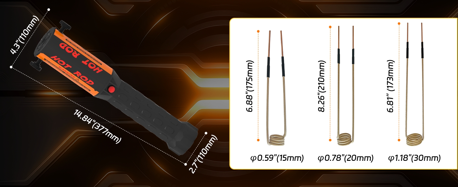 magnetic induction heater 3 coil size