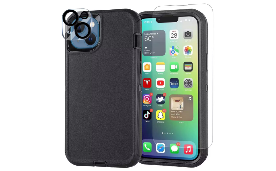 for iPhone 14 Case with 2 Screen Protectors + 2 Camera Lens Protectors