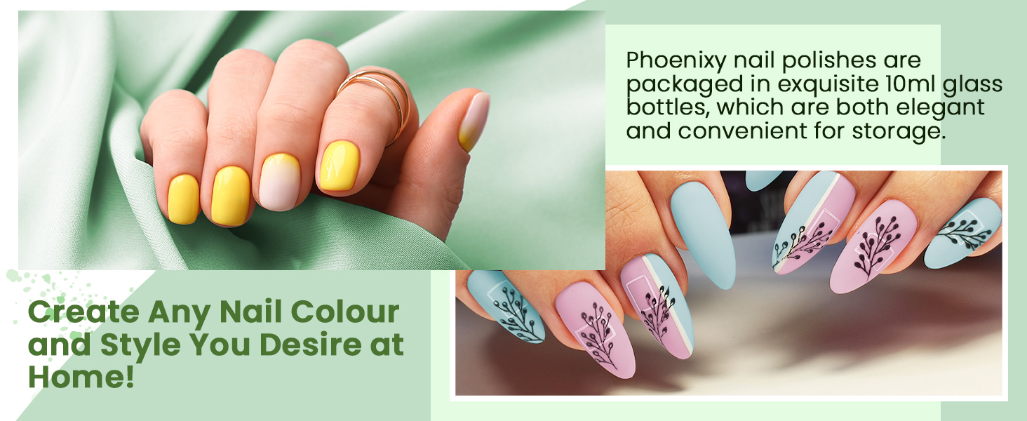 Create any nail colour and style you desire at home!