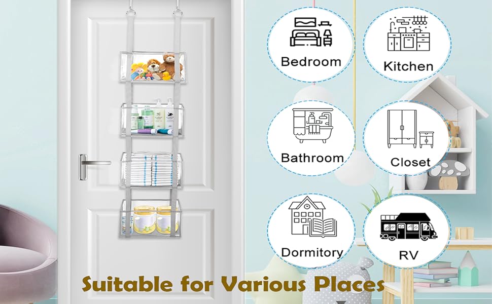 HACOCOLA Over Door Hanging Organizer, Home Pantry Storage Organizer