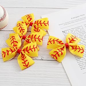 softball hair bows