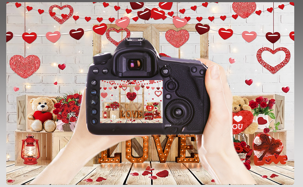 CYLYH 7x5ft Valentine's Day Backdrop Rustic Wood Door