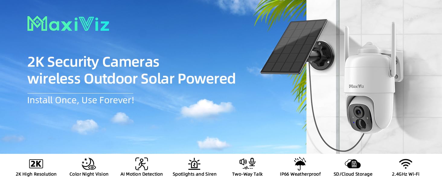 Solar Security Camera Wireless Outdoor