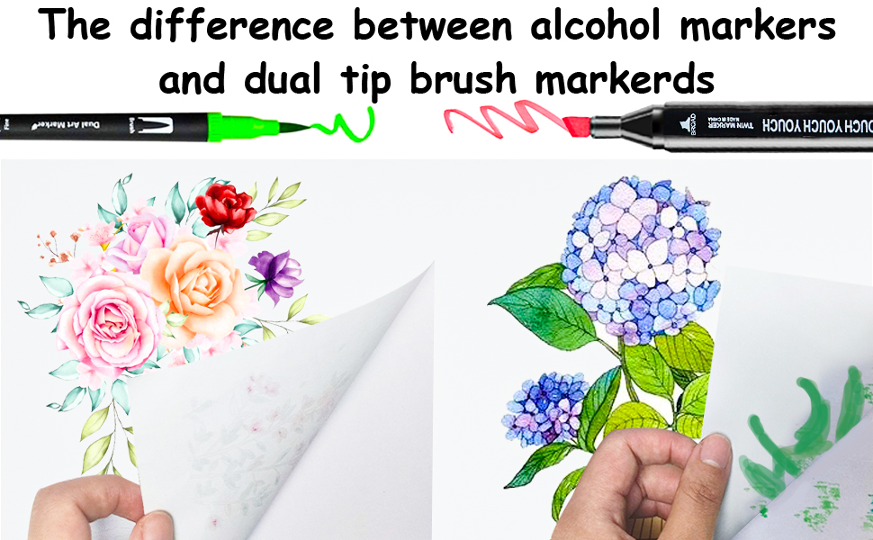 Simpleoa 204 Alcohol Markers Set, Felt Tip Coloring Pens Permanent Dual