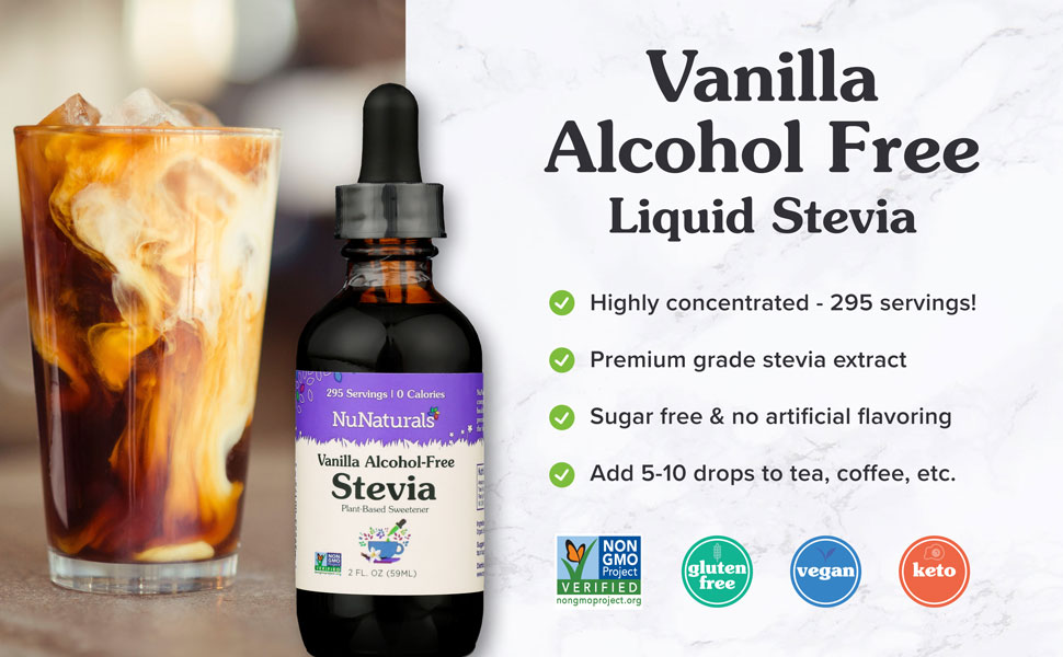 NuNaturals Vanilla Alcohol Free Liquid Stevia