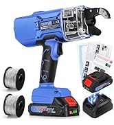 NEWTRY Automatic Rebar Tie Gun Cordless Rebar Tying Machine for φ0.3"-1.33" Battery Powered 21V w...