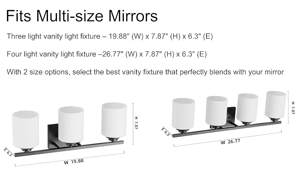 NEOUS Matte Black Vanity Lights for Bathroom, 4 Light Vanity Light