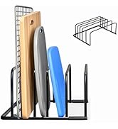 Kitchen Cutting Board Organizer Rack, 5-Slot Storage Holder for Boards, Bakeware, Cookie Sheets (...