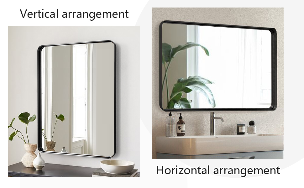 Bathroom Mirrors for Wall,28 x 40 Inch Rectangluar Black