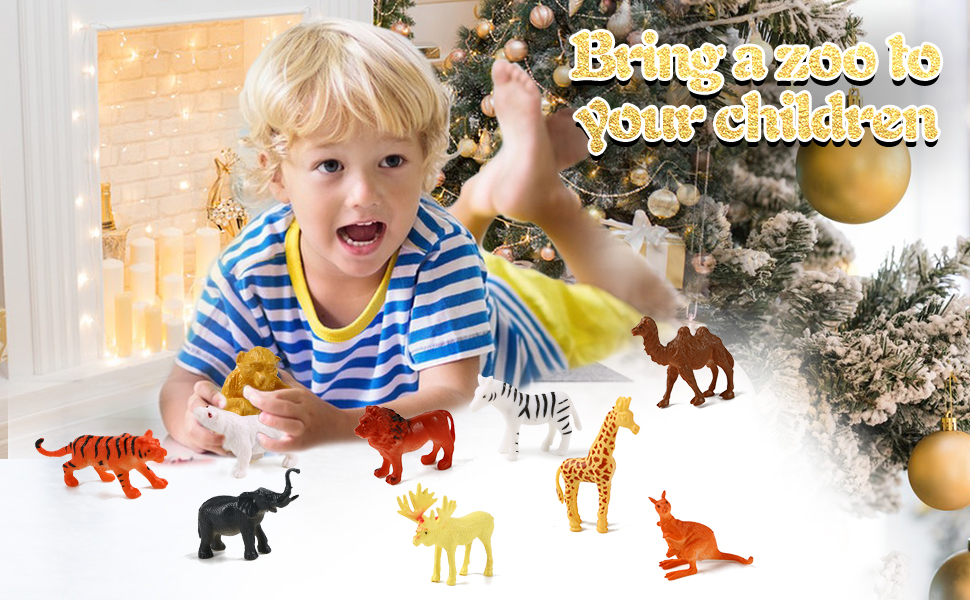 Wild Animal Figures Animals Advent Calendar Include 36
