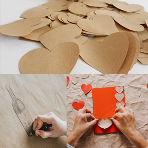 DAKFOOK 100 Sheets A4 Kraft Paper, 300gsm Brown Cardstock, Thick Card Stock for DIY Craft, Art Projects, Scrapbooking, Printing, Card Making 19