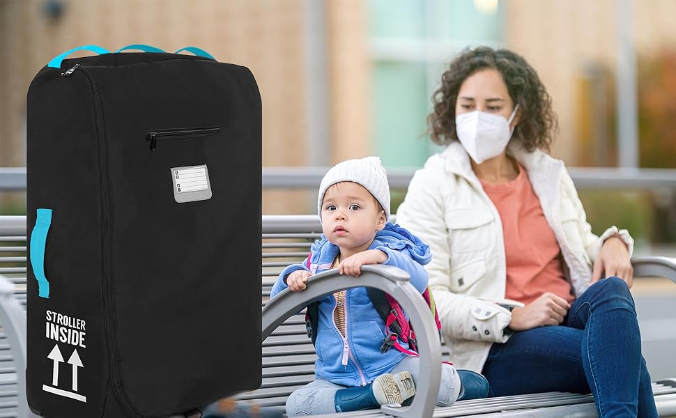 AMWBSR Padded Stroller Travel Bag Compatible with UPPAbaby Vista, Vista V2, Cruz