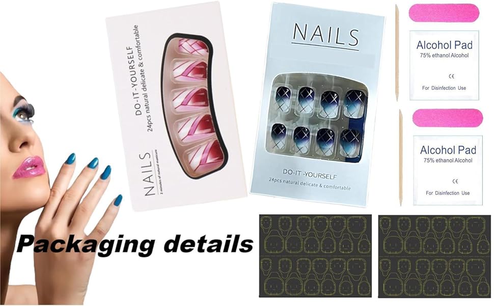 Stick Glue on Nails False Nails Acrylic Nails for Women
