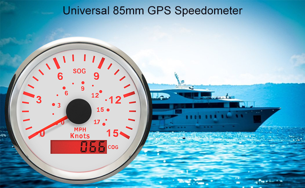 ELING Marine GPS Speedometer 015Knots 017MPH Speed Gauge With Course