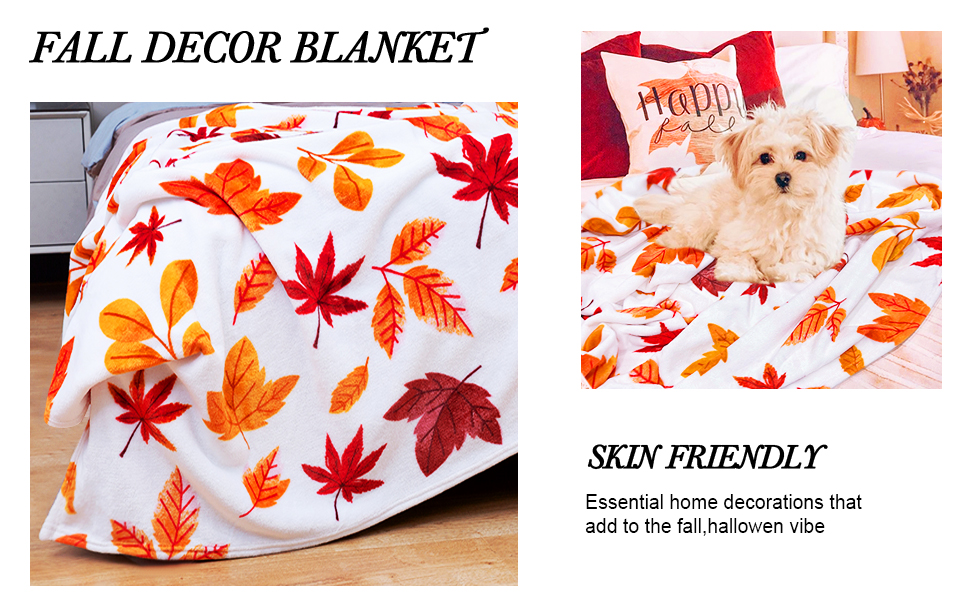 inhand Fall Throw Blanket, Halloween Pumpkin Autumn Plush