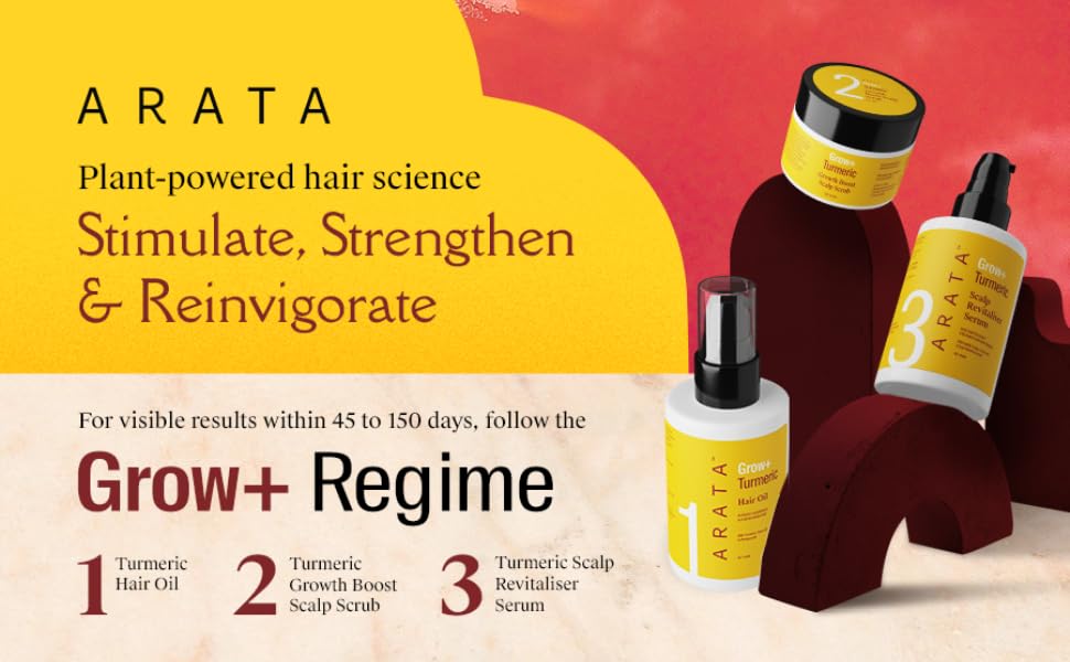 Buy Arata Grow Turmeric Scalp Revitaliser Serum ( 100 ML) Powered By