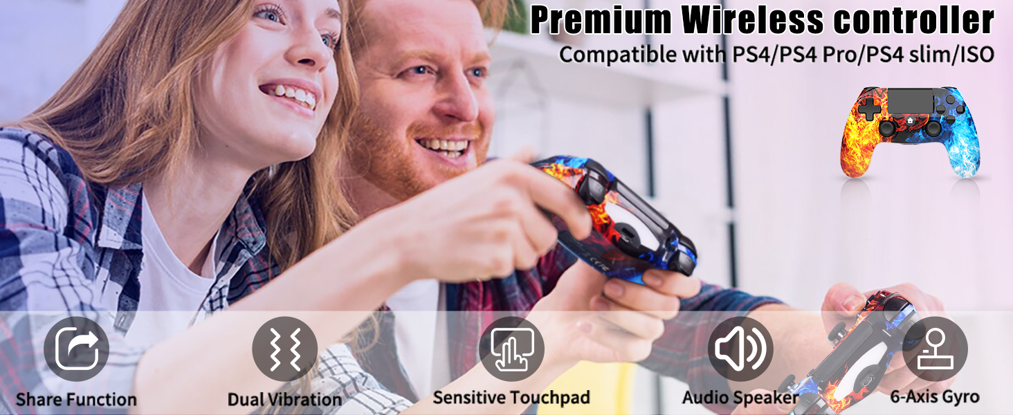 Wireless Game Controller for PS4