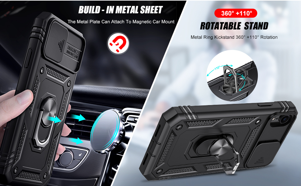 LeYi for iPhoneXR Case iPhone XR Phone Case with Slide Camera Cover