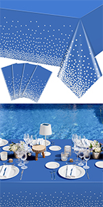 blue tablecloth