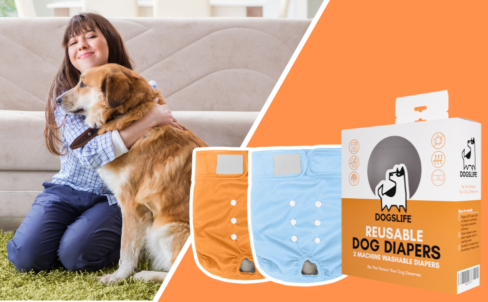 Reusable Dog Diapers Complete Absorption, Soft Materials, Machine