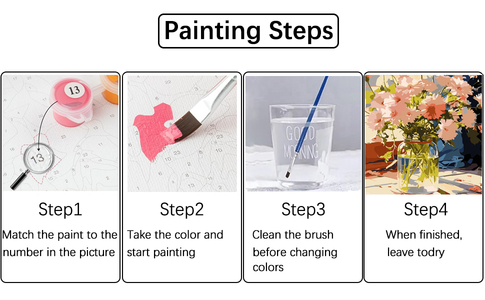 NIFILMTH Paint by Numbers Kit for Adults, 16×20 inch Flower