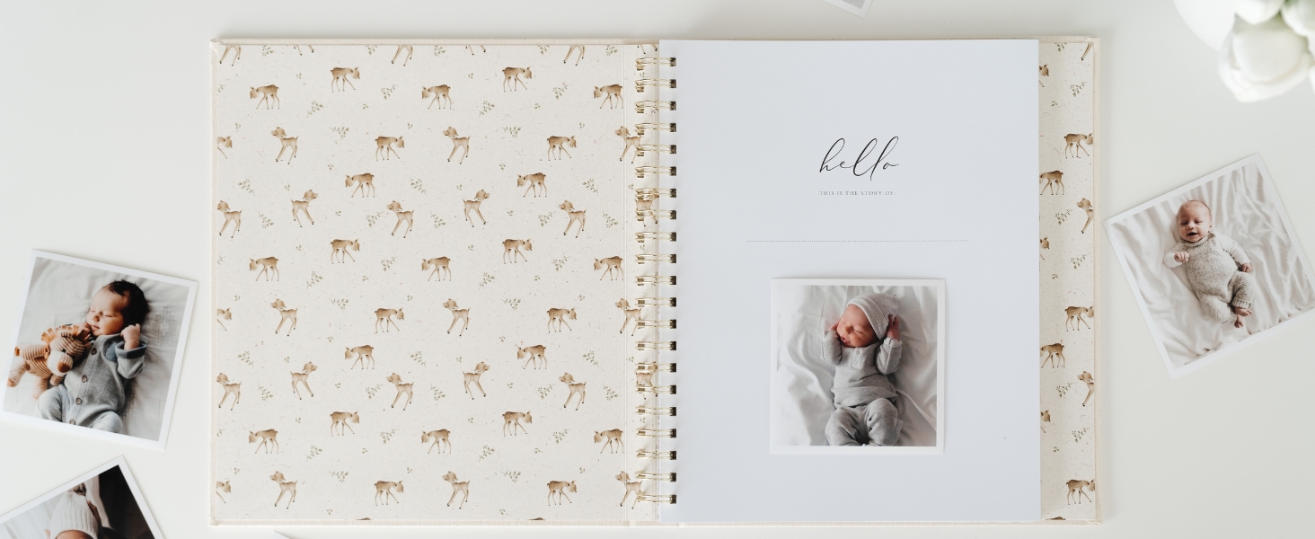 Peachly baby memory book first year album for girls and boys unisex photo books for mom to be gift