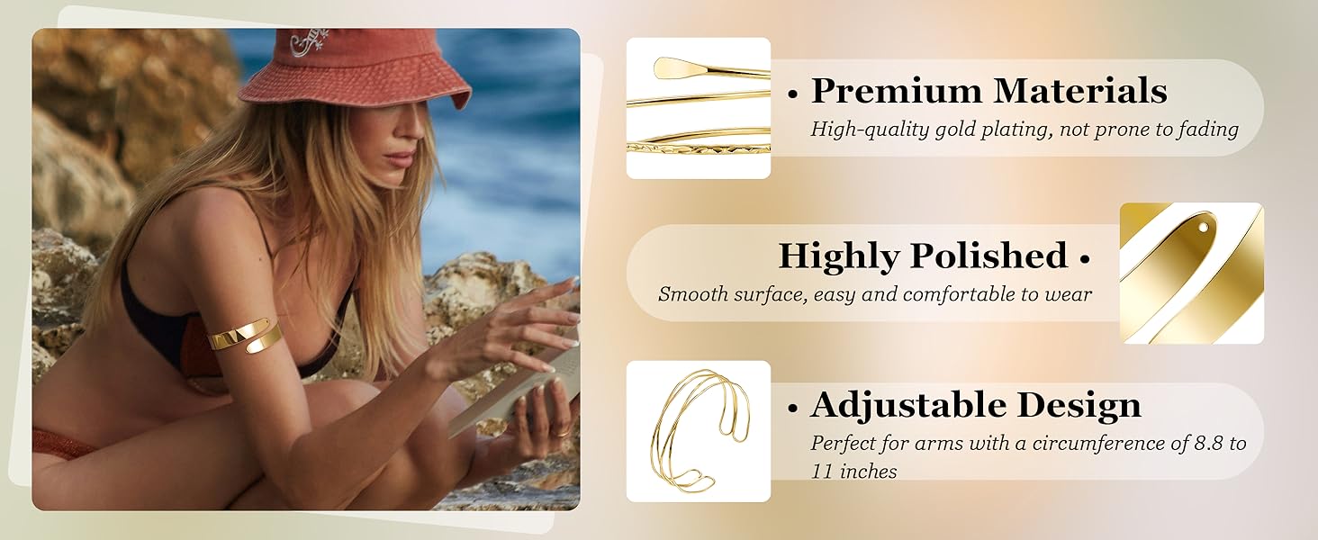 YOVORO 3Pcs Arm Cuff for Women