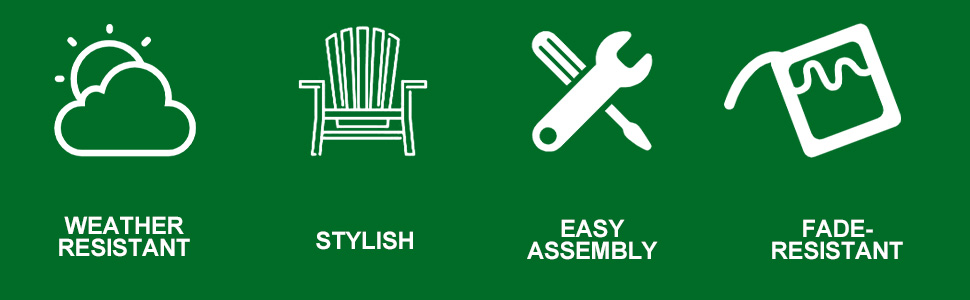 Folding Adirondack Chair Outdoor Wooden Accent Furniture Fire Pit Lounge Chairs for Yard, Jardin