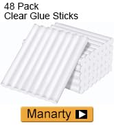 Clear Hot Glue Sticks Full Size, Manarty 48 PCS 0.43" Dia x 4" Long EVA Fabric Woodworking Glue S...