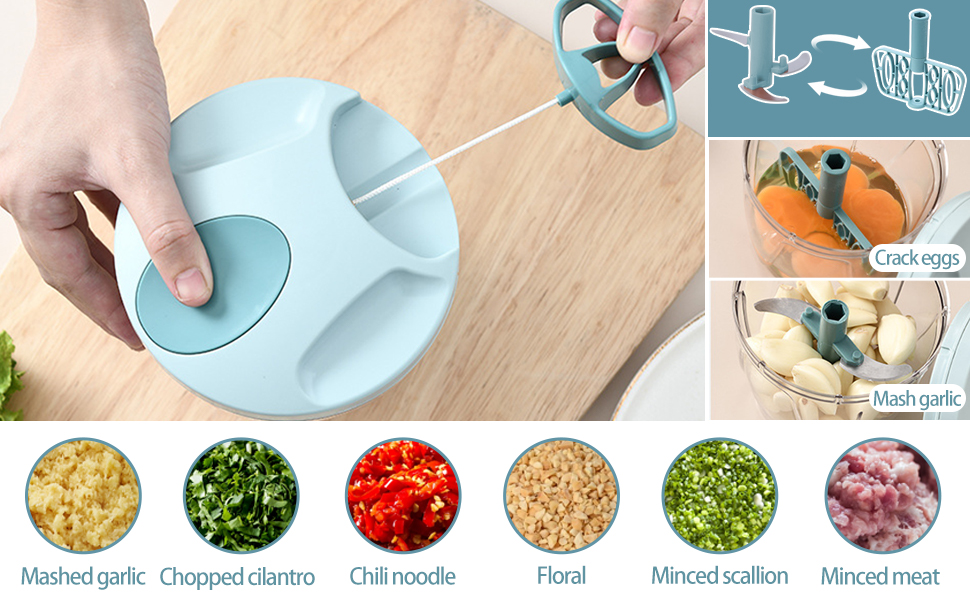 Hand Chopper Manual Food Processor,MultiFunction Manual Food
