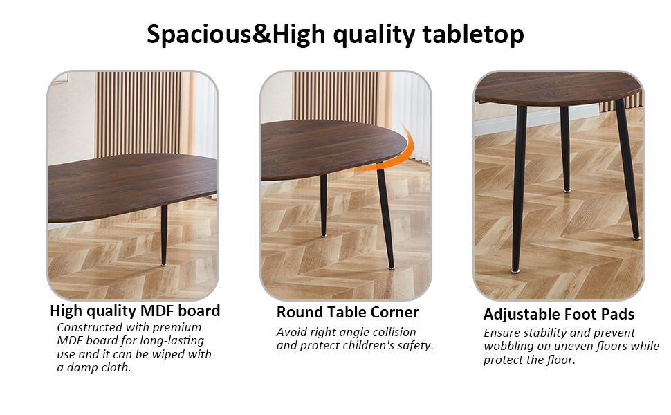 Hison 71" Modern Oval Dining Table for 68 Extendable