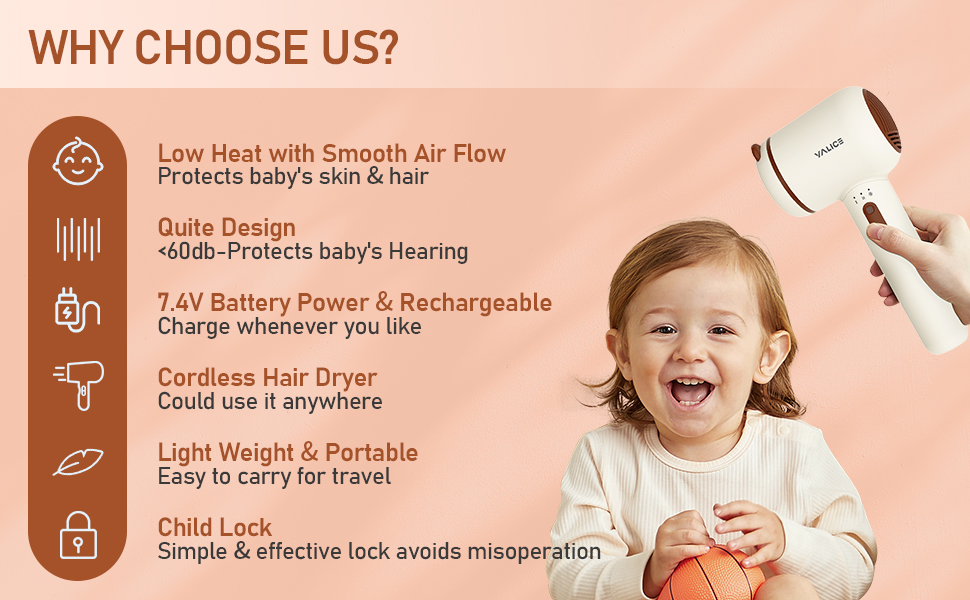 Cordless Kids Hair Dryer